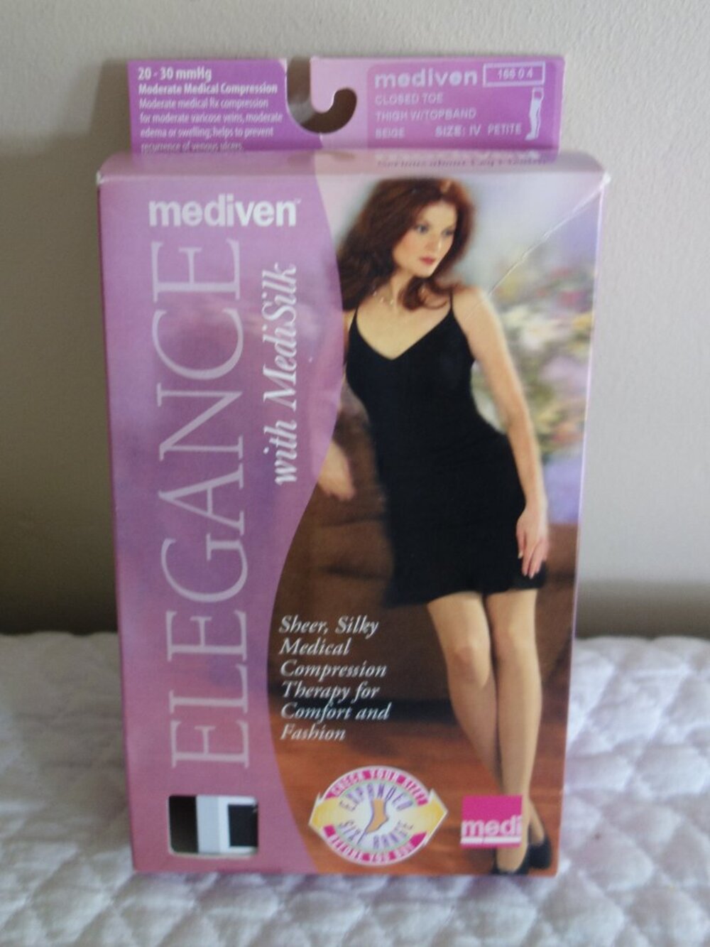 New MEDIVEN 20-30 mmHg Compression Thigh High Beige Stockings – Petite IV